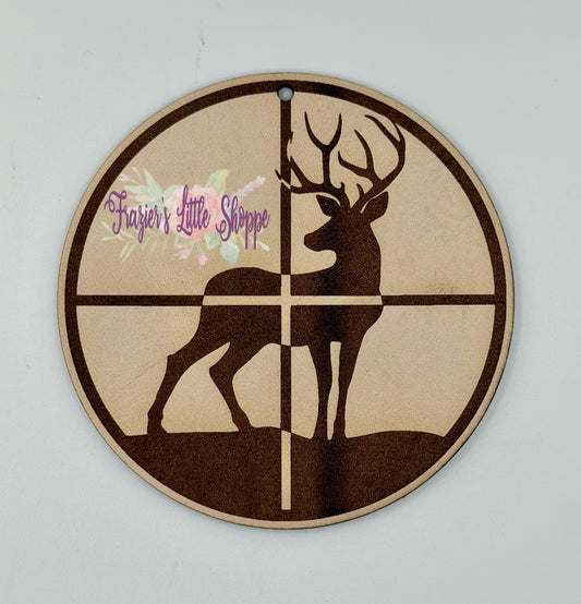 Deer scope leather freshie blank (unscented)