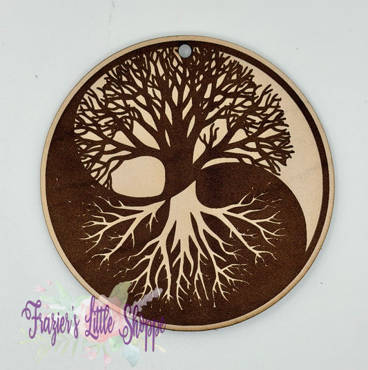 tree of life yin yang leather freshie blank (unscented)