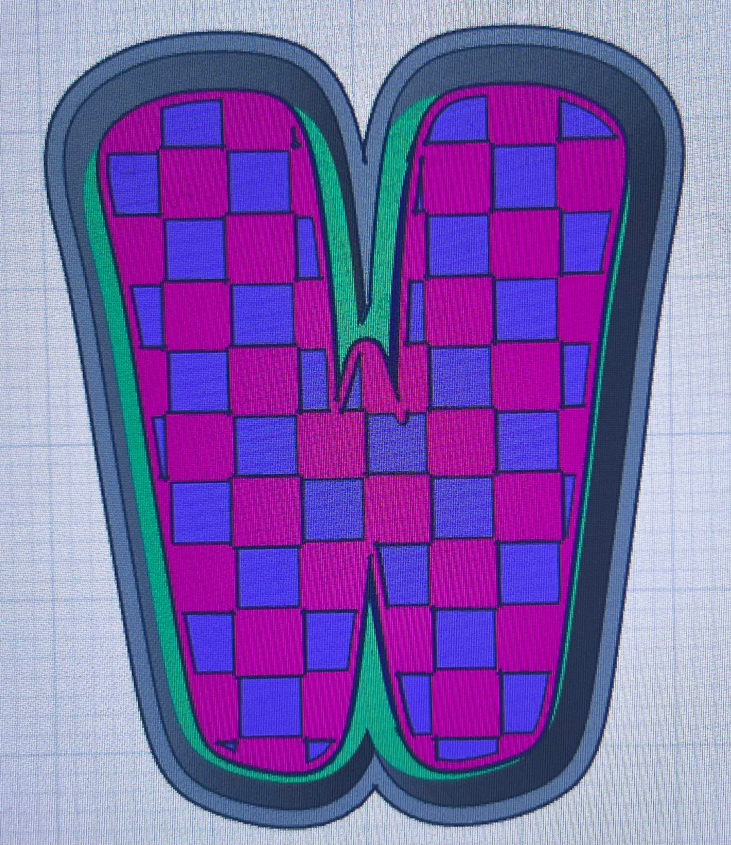 {Groovy checkered letters} Silicone Mold