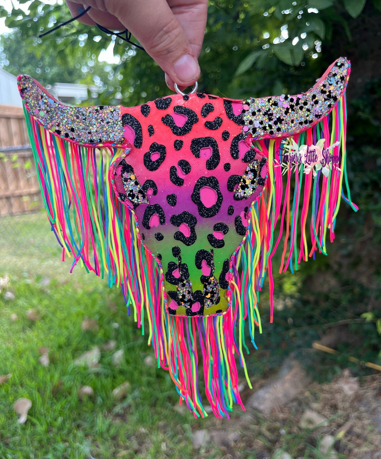 {Leopard Print Bull Skull} Small Medium Large Freshie Sizes