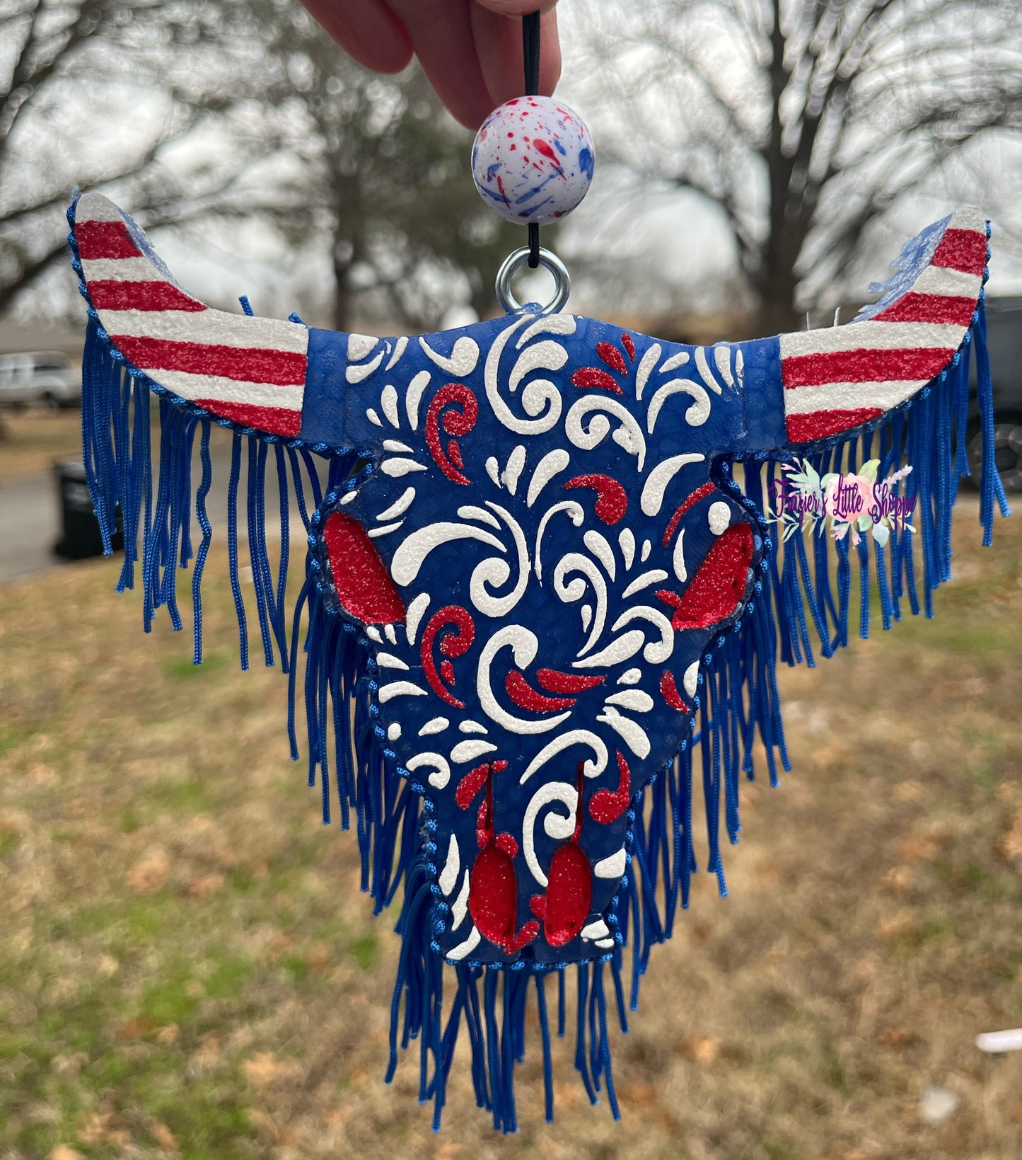 {Lace Bull Skull} Large Freshie
