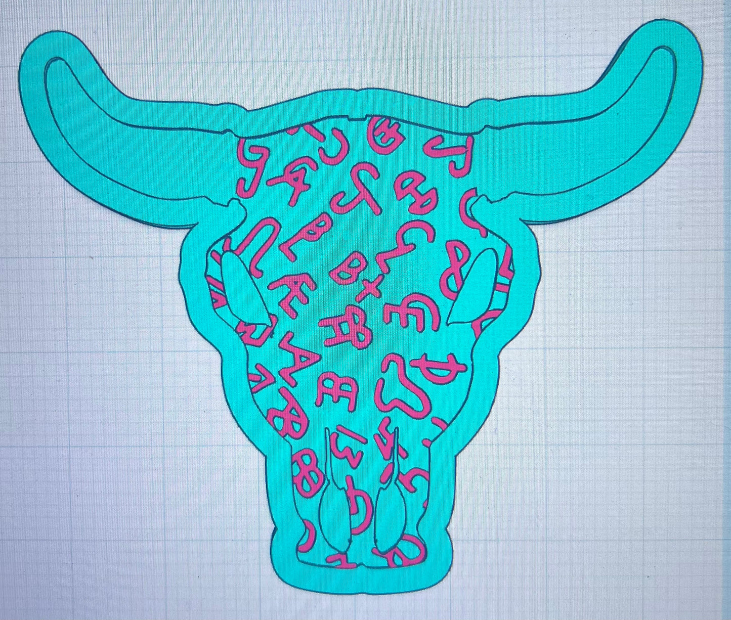 {Lg bull skull with inserts} Silicone Mold