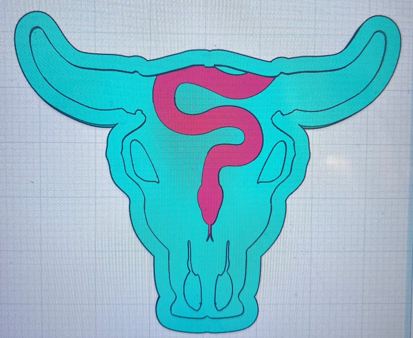 {Lg bull skull with inserts} Silicone Mold