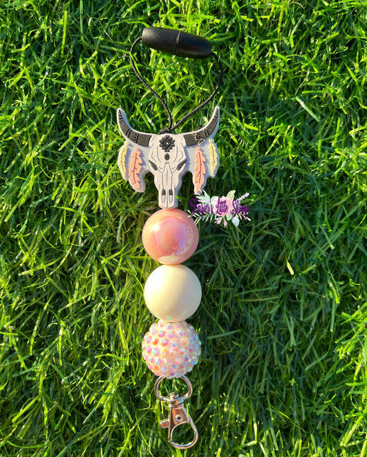 Boho bull grey Freshie hanger