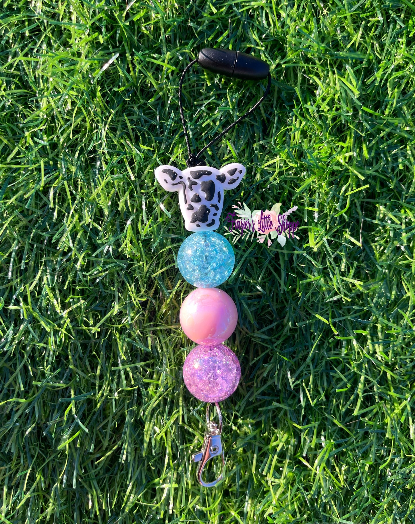 Black Spotted Cow freshie hanger