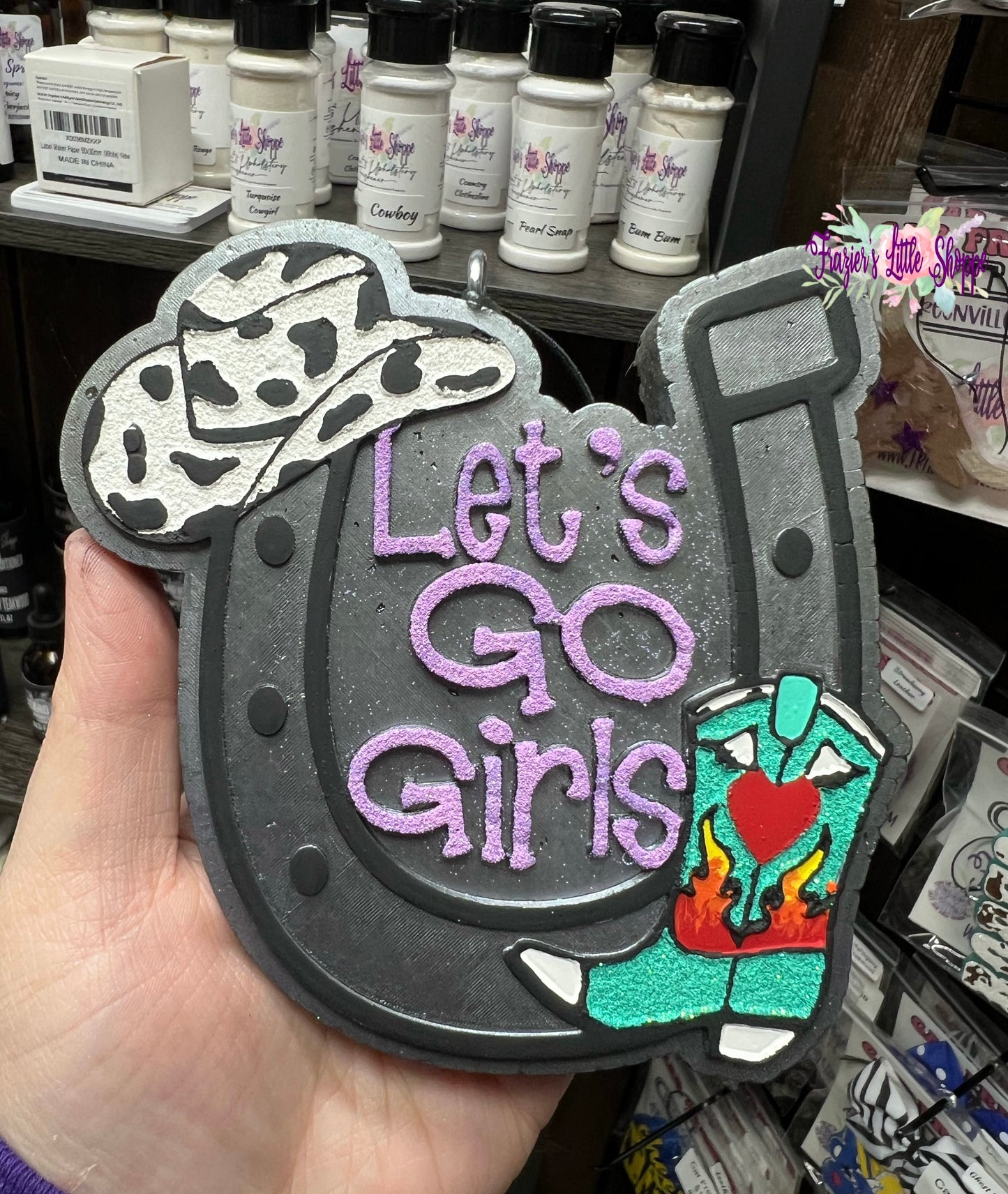 {Lets Go Girls Horseshoe} Large Freshie