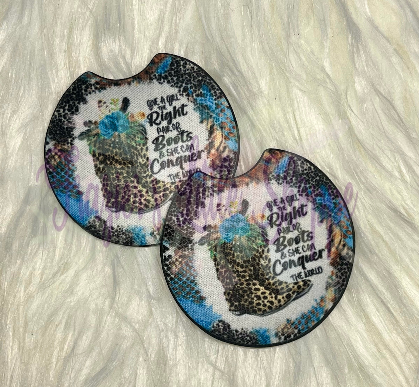 Right Pair of Boots car coasters