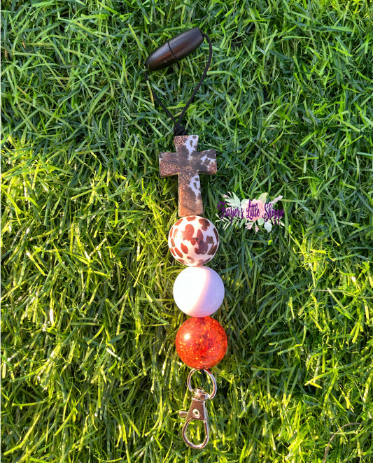 Brown multiprint Cross Freshie hanger