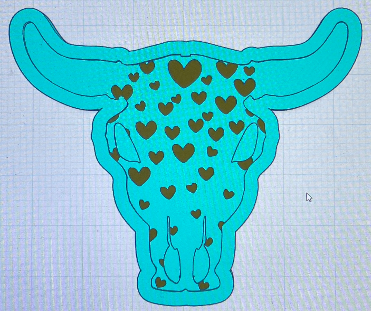 {Lg bull skull with inserts} Silicone Mold