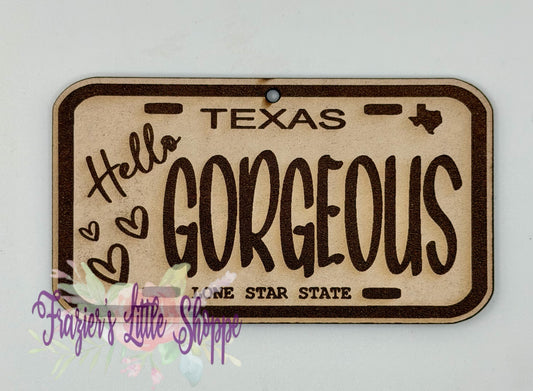 Hello gorgeous leather freshie blank (unscented)