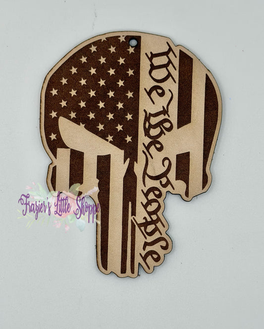 We the people skull leather freshie blank (unscented)