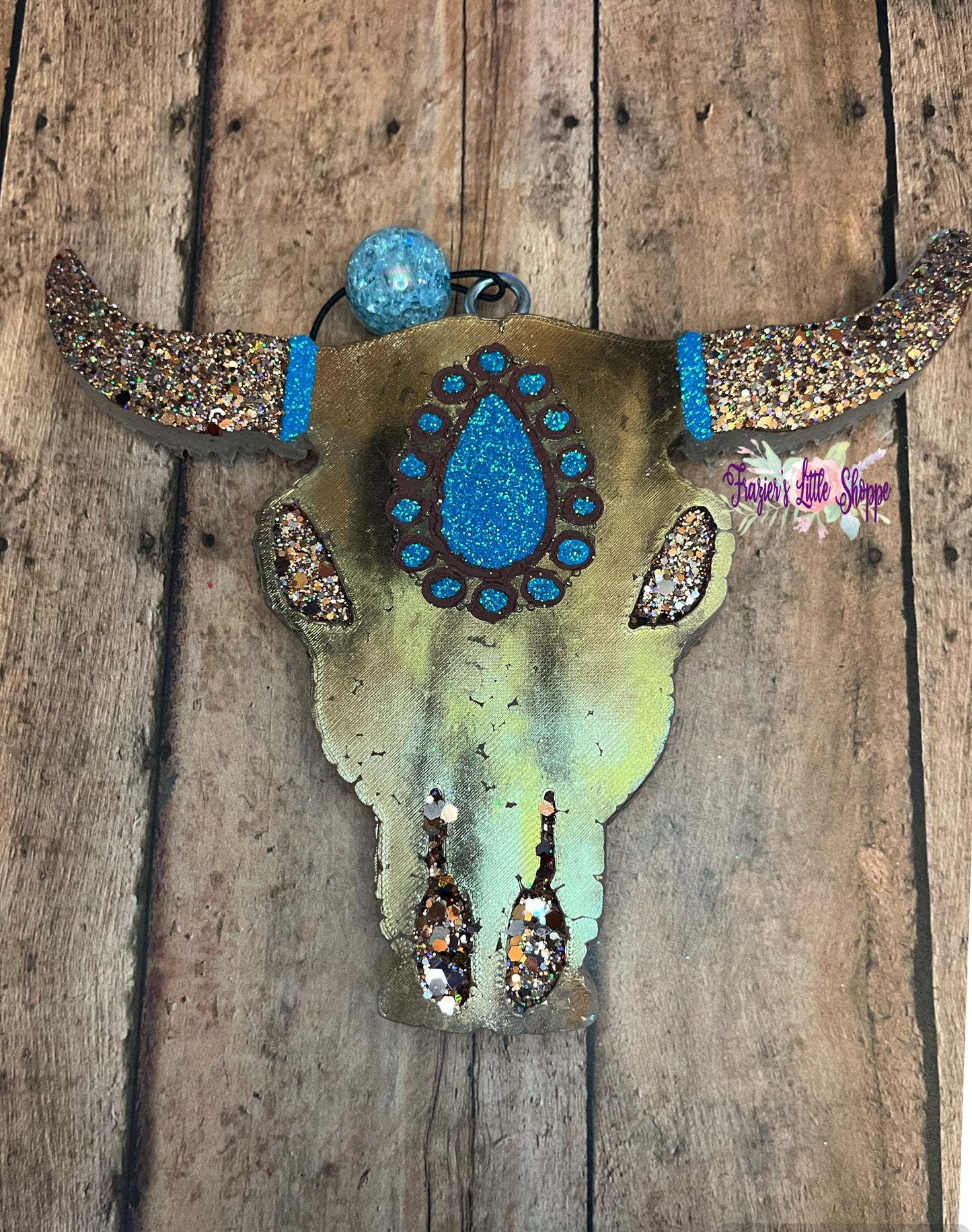 {Turquoise Stone Bull Skull} Small Medium Large Freshie Sizes