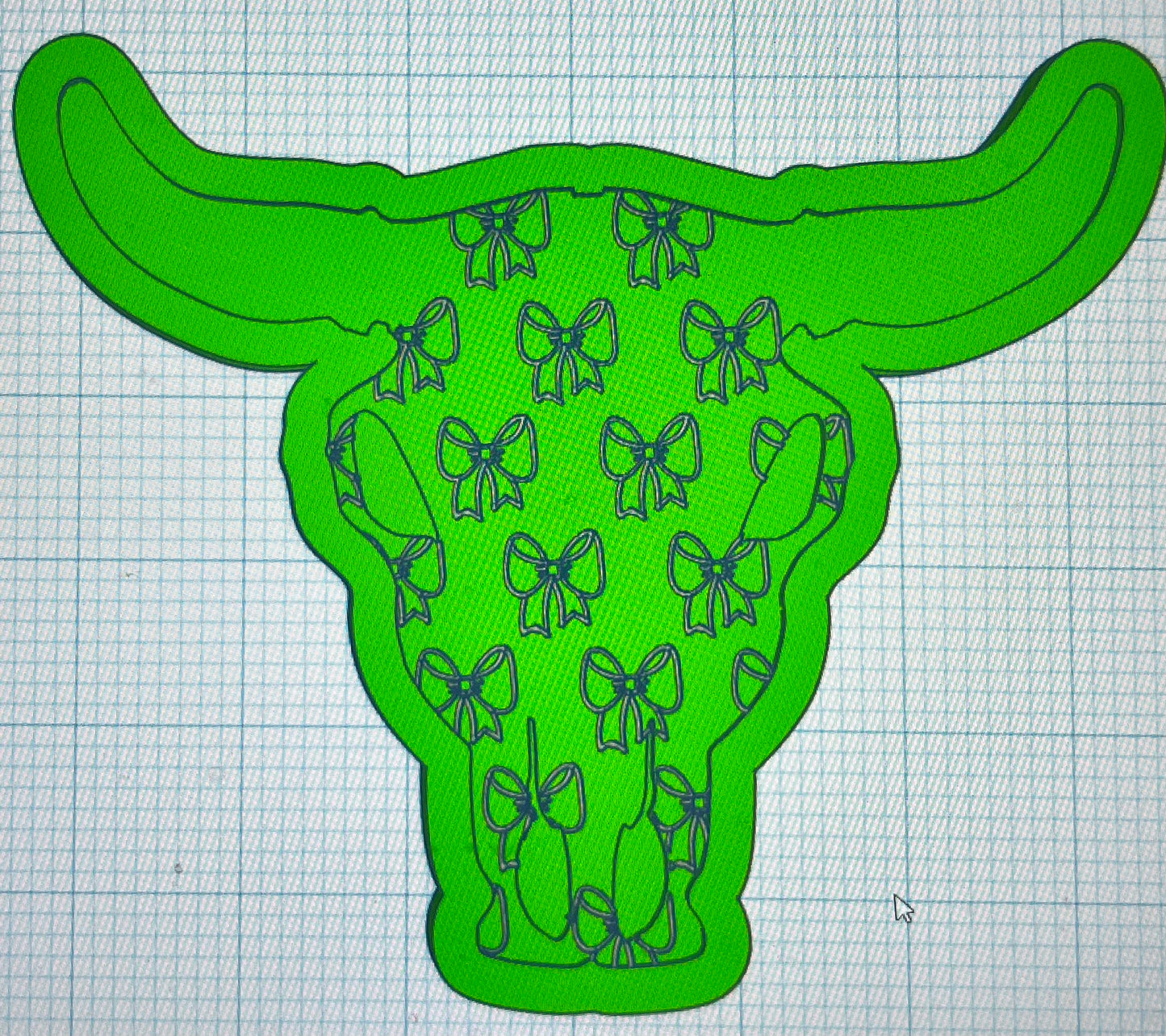 {Lg bull skull with inserts} Silicone Mold