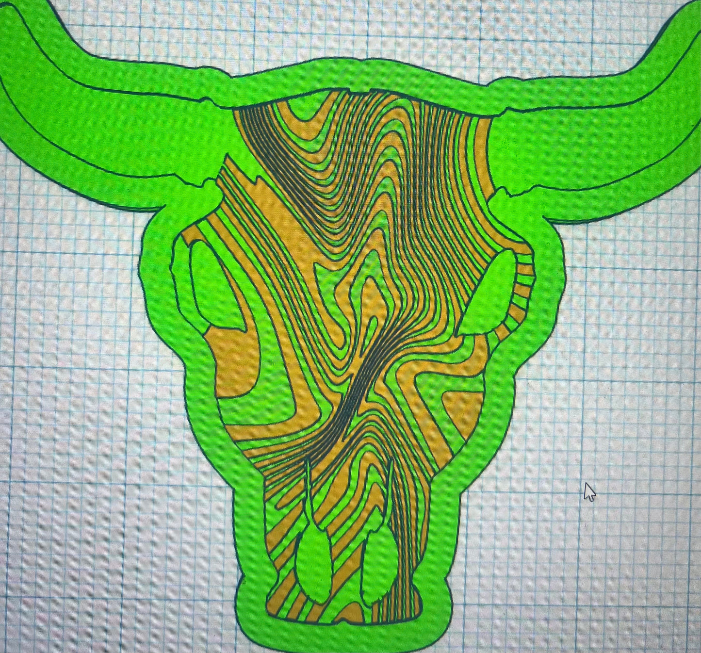 {Lg bull skull with inserts} Silicone Mold