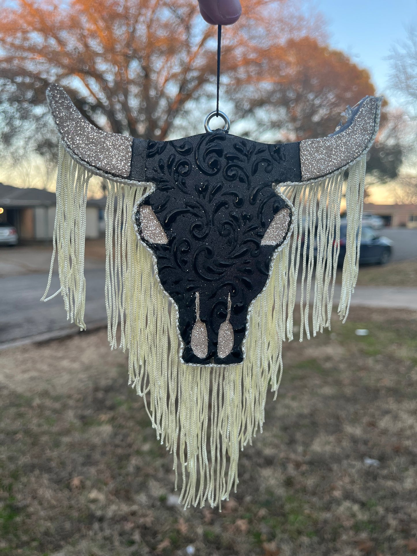 {Lace Bull Skull} Large Freshie