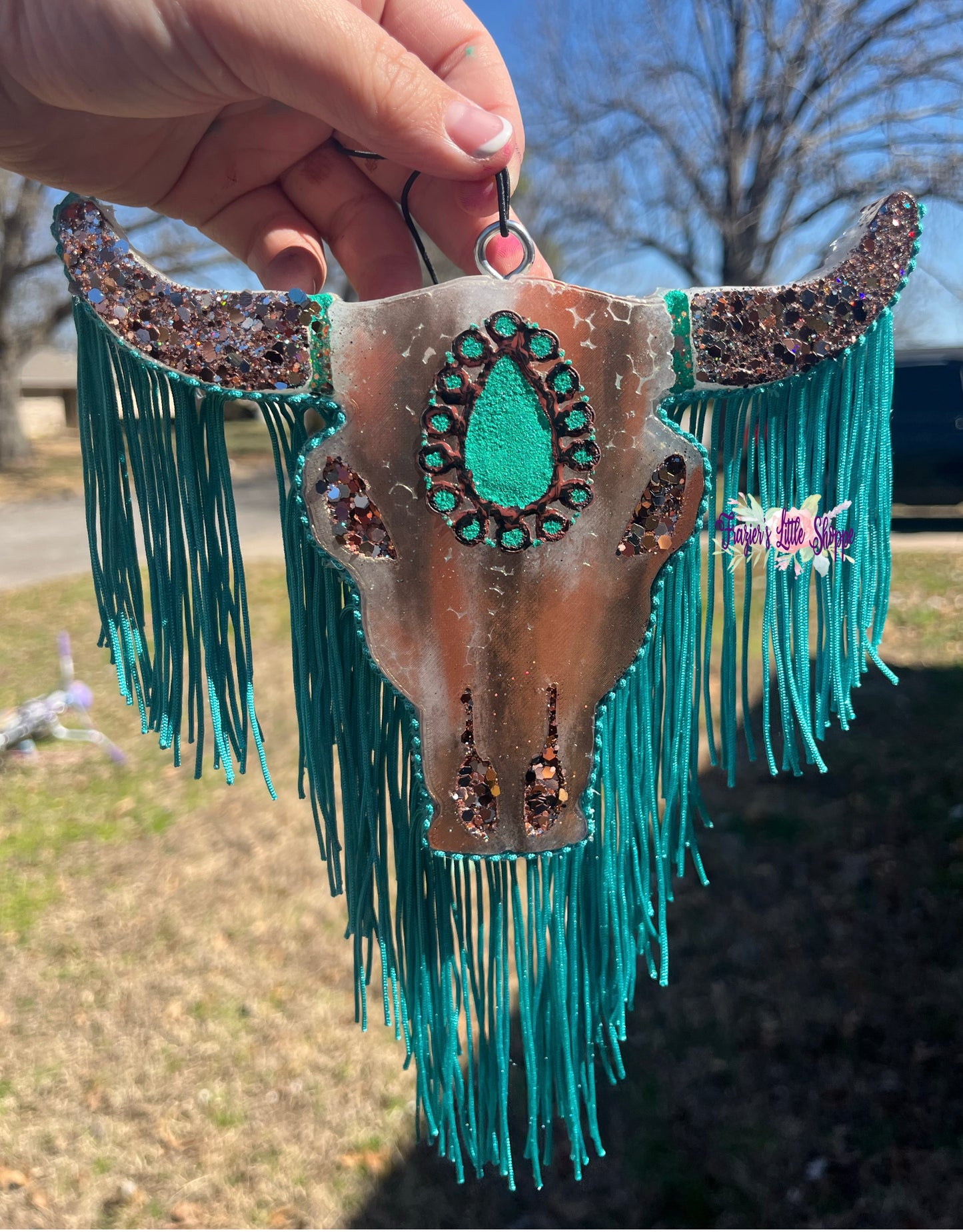 {Turquoise Stone Bull Skull} Small Medium Large Freshie Sizes
