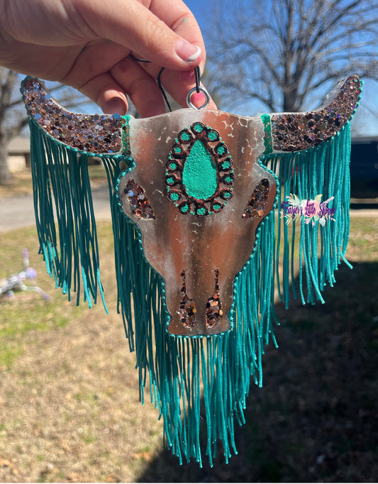 {Turquoise Stone Bull Skull} Small Medium Large Freshie Sizes