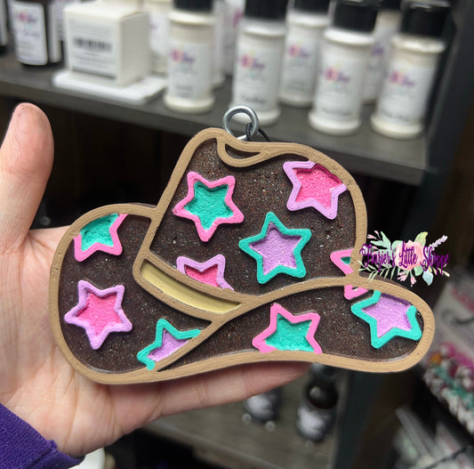 {Star Cowgirl Hat} Large Freshie