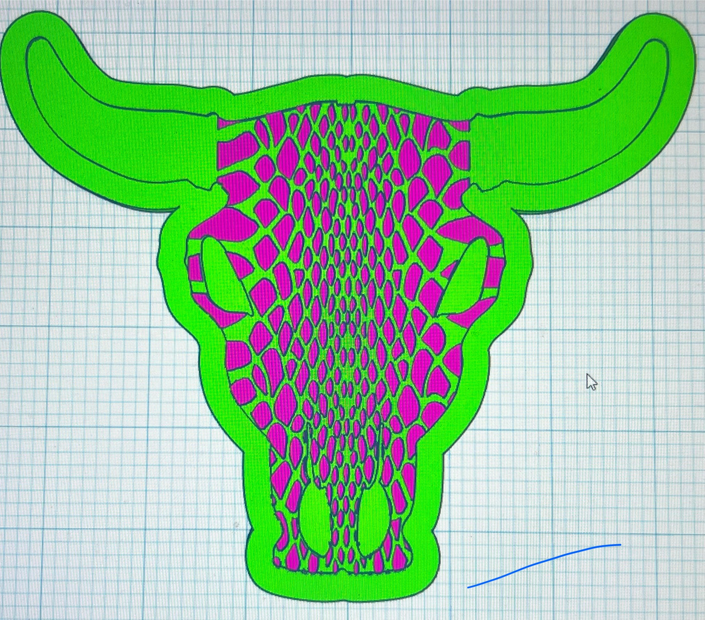 {XL bull skull with inserts} Silicone Mold