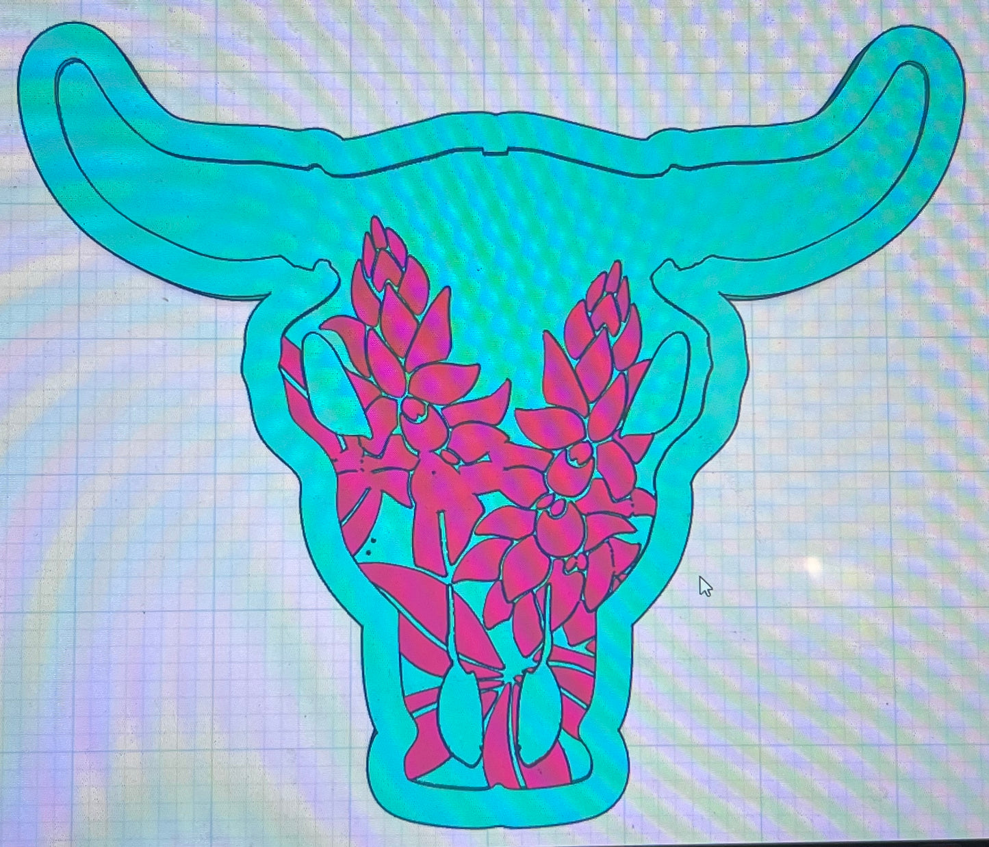 {Lg bull skull with inserts} Silicone Mold
