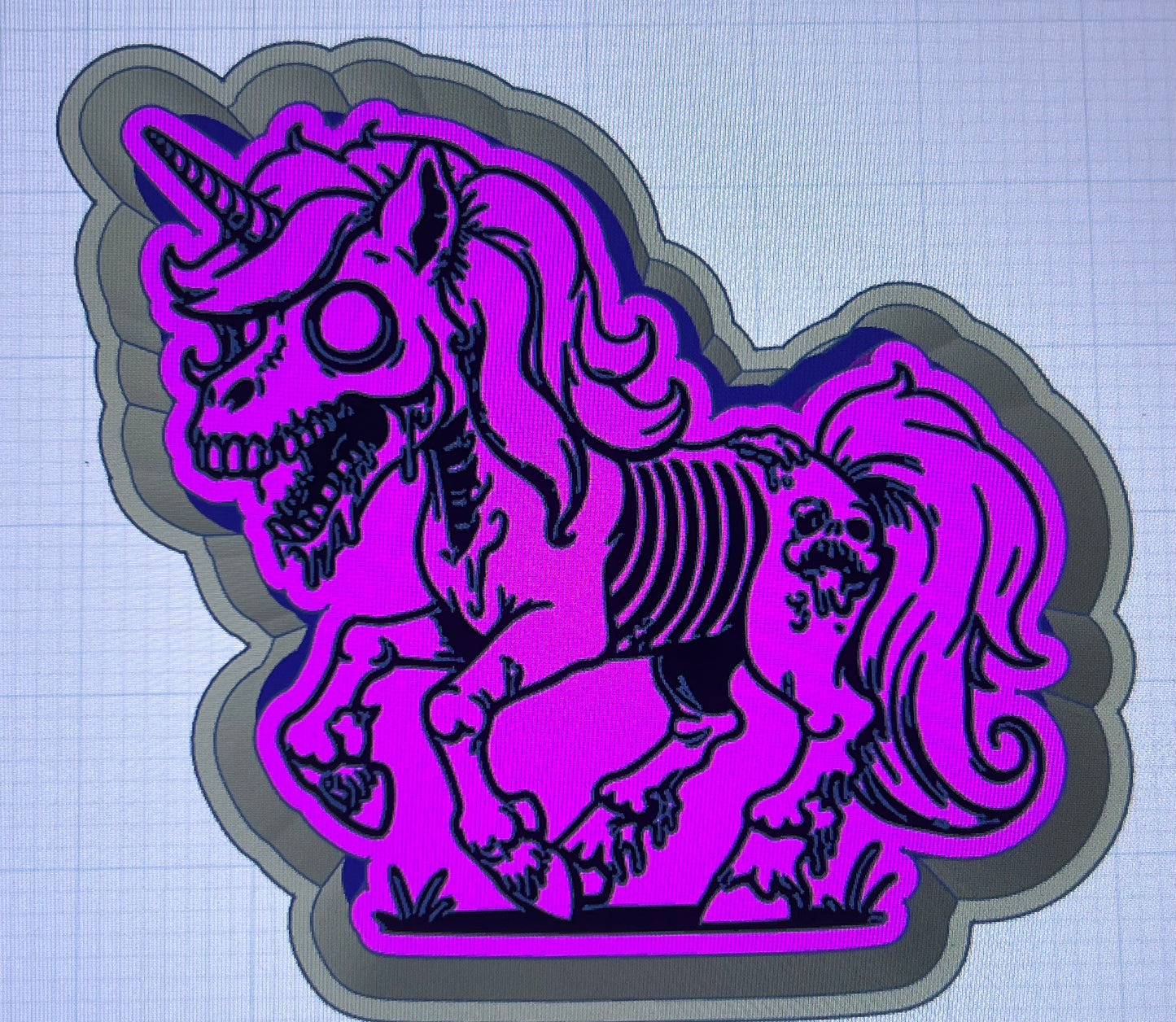 {zombie unicorn} Silicone Mold