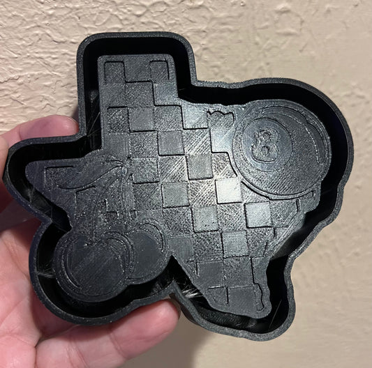 {Texas checkered cherry and 8 ball} Silicone Mold