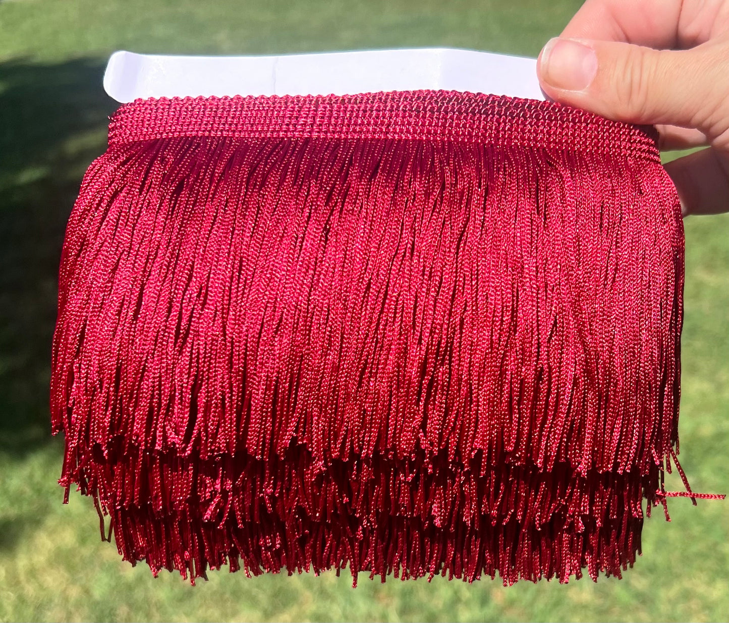 Deep red/maroon Fringe is