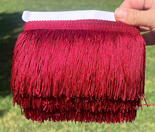 Deep red/maroon Fringe is