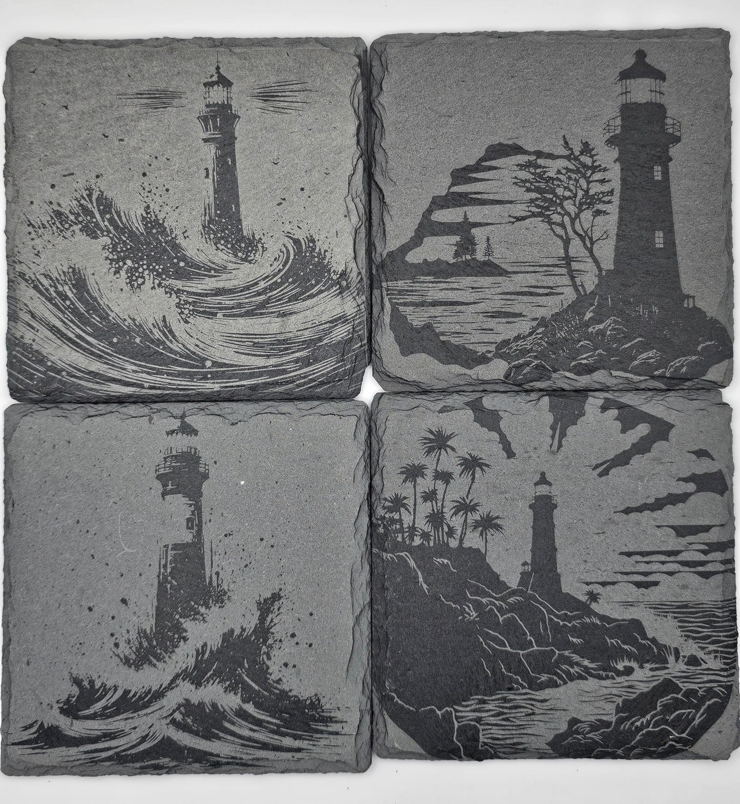 Lighthouse Slate coasters