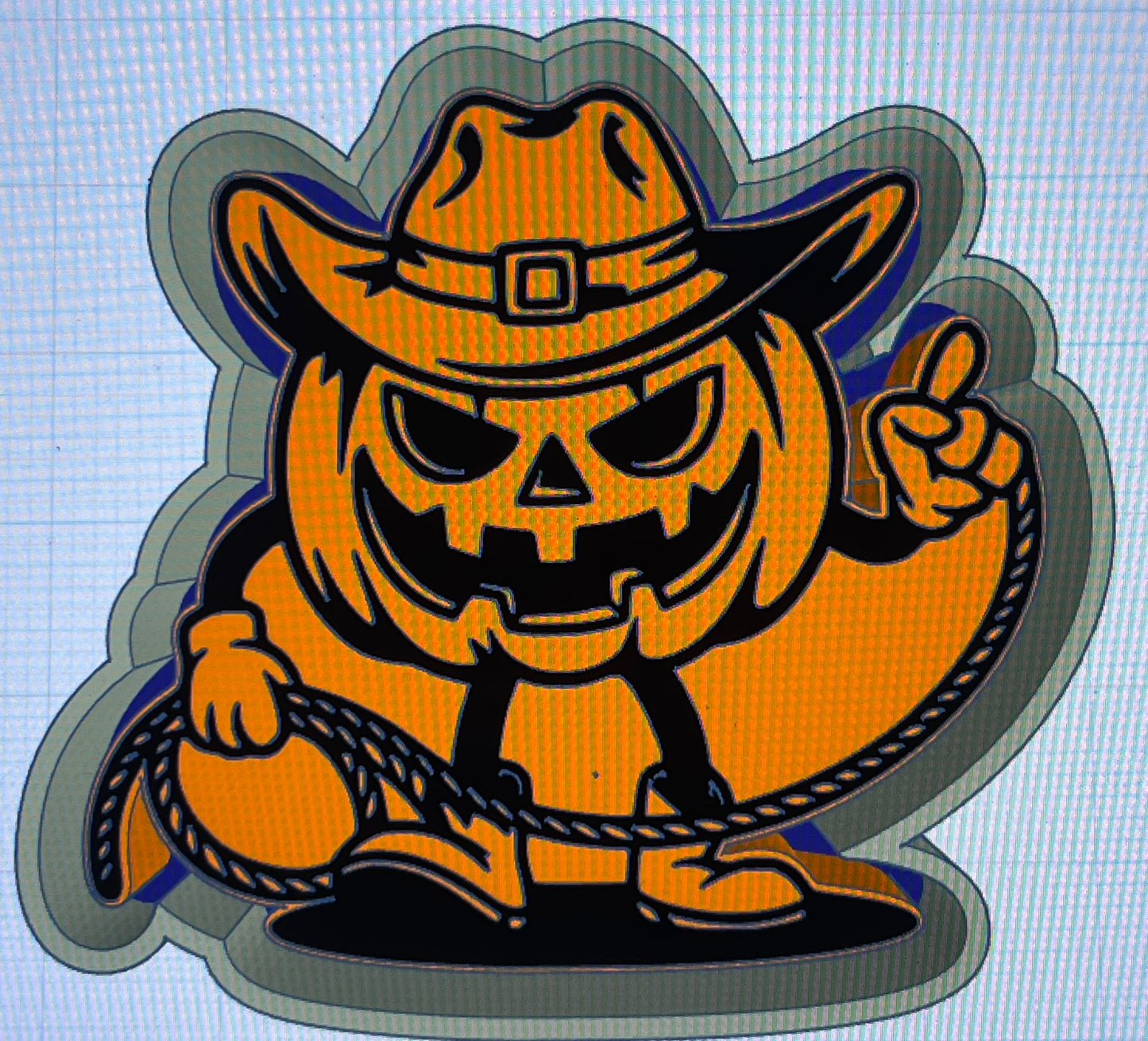 {Cowboy pumpkin} Silicone Mold