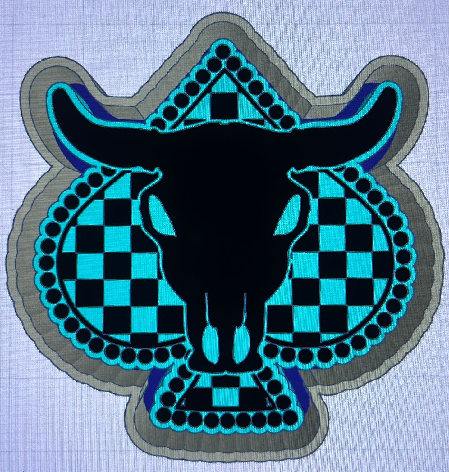 {Spade w bull skull} Silicone Mold