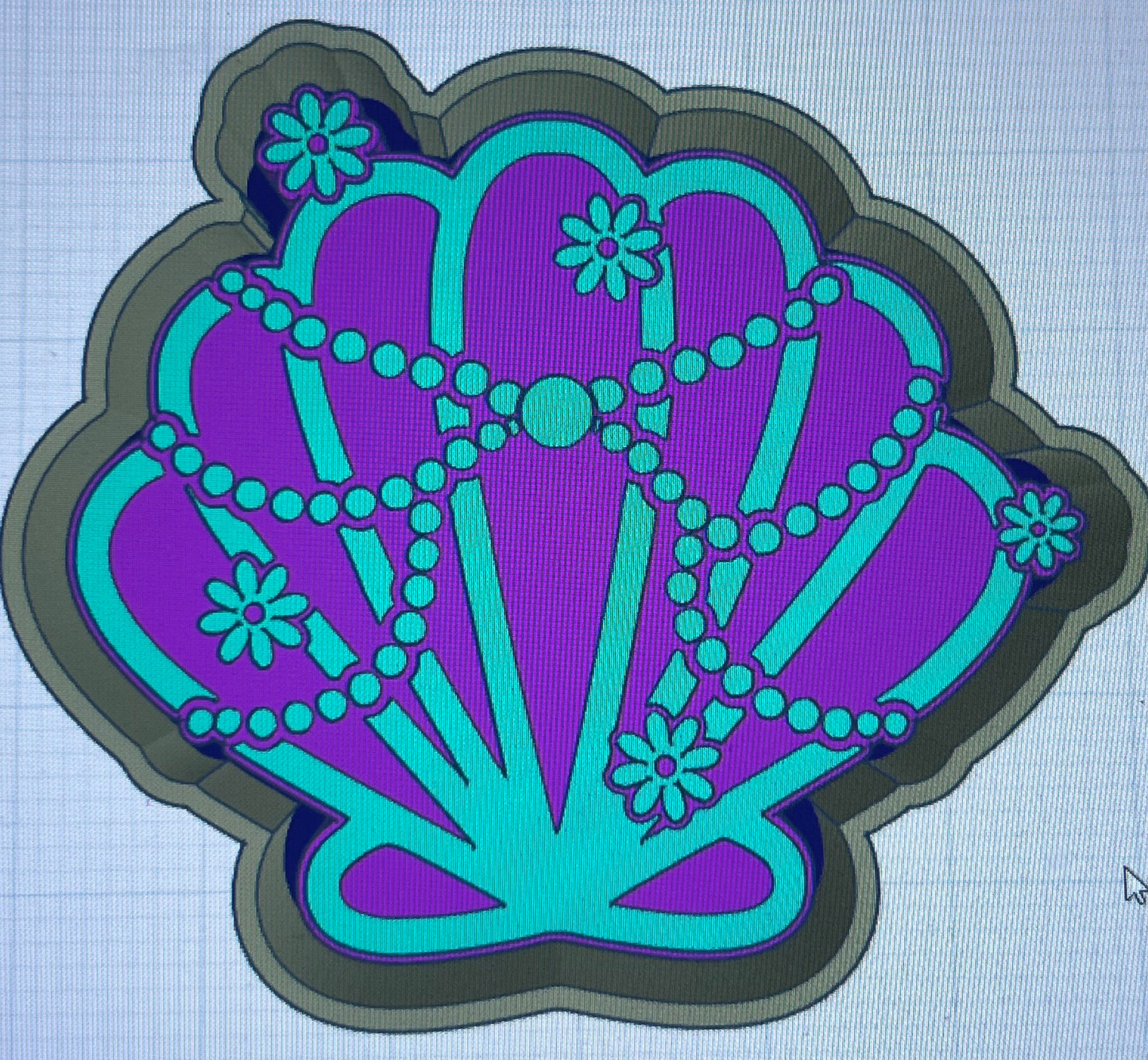 {clam and pearls} Silicone Mold