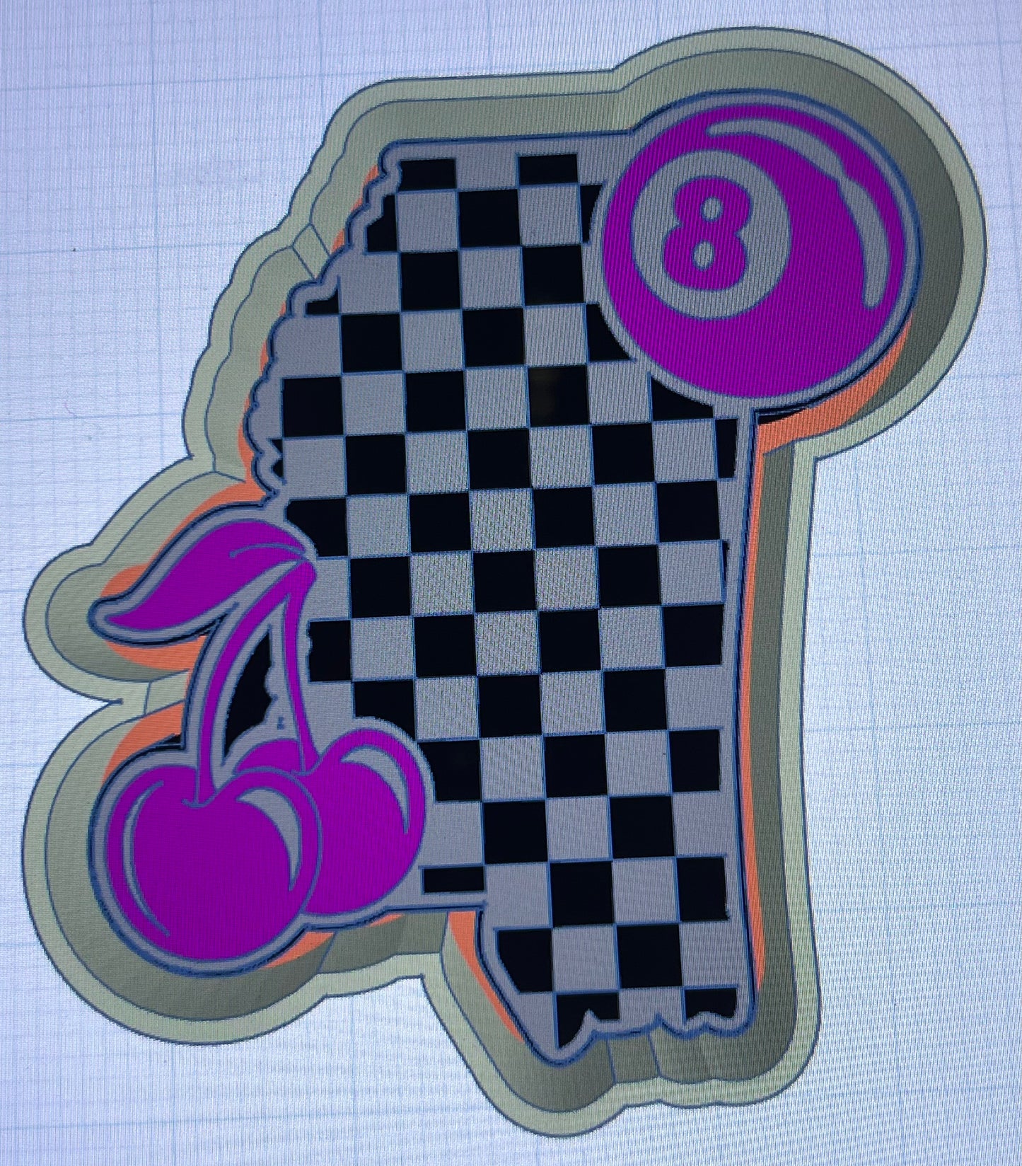 {Mississippi 8ball cherry} Silicone Mold