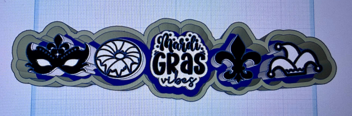 Mardi gras charm set