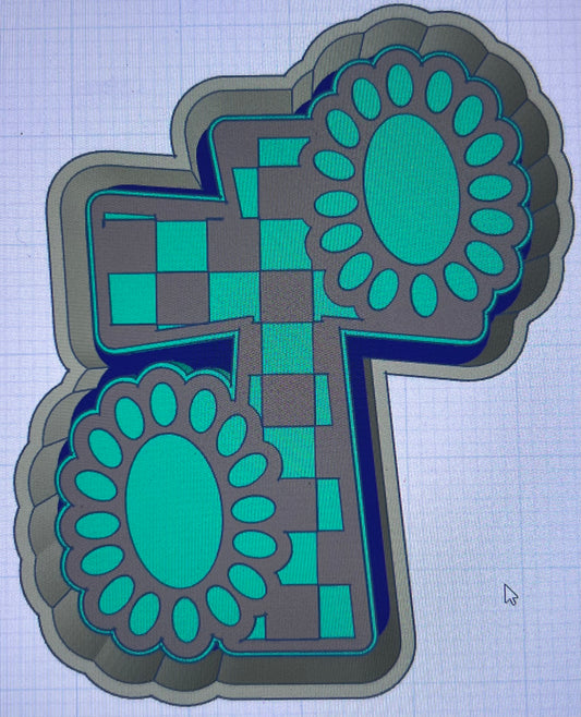 {Cross turquoise stone} Silicone Mold
