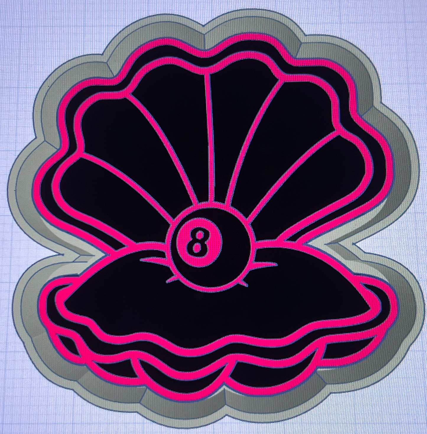 {8ball clam} Silicone Mold