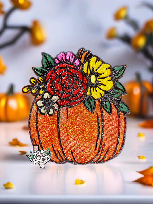 {Pumpkin with flowers} Silicone Mold