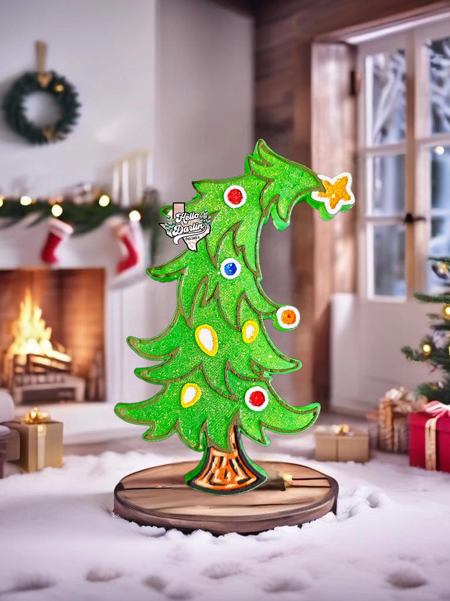 Leaning Christmas Tree