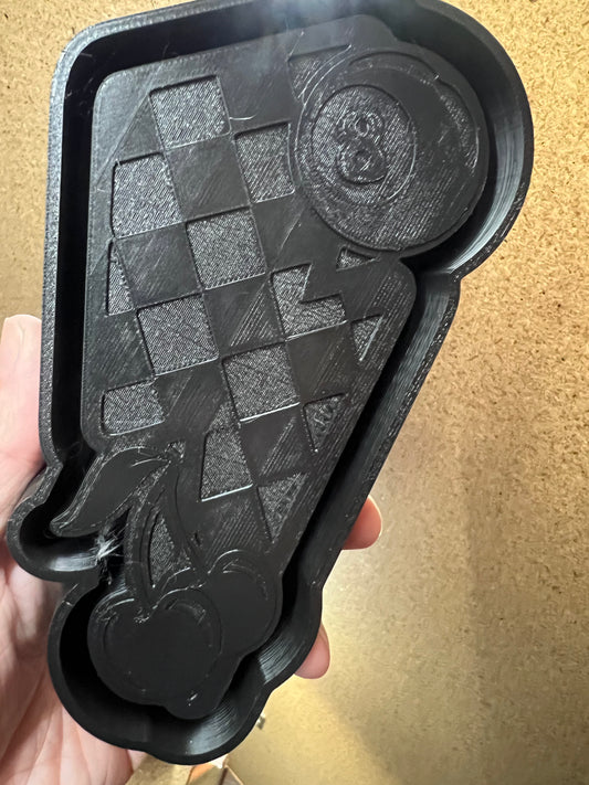 {Bolt checkered cherry and 8 ball} Silicone Mold