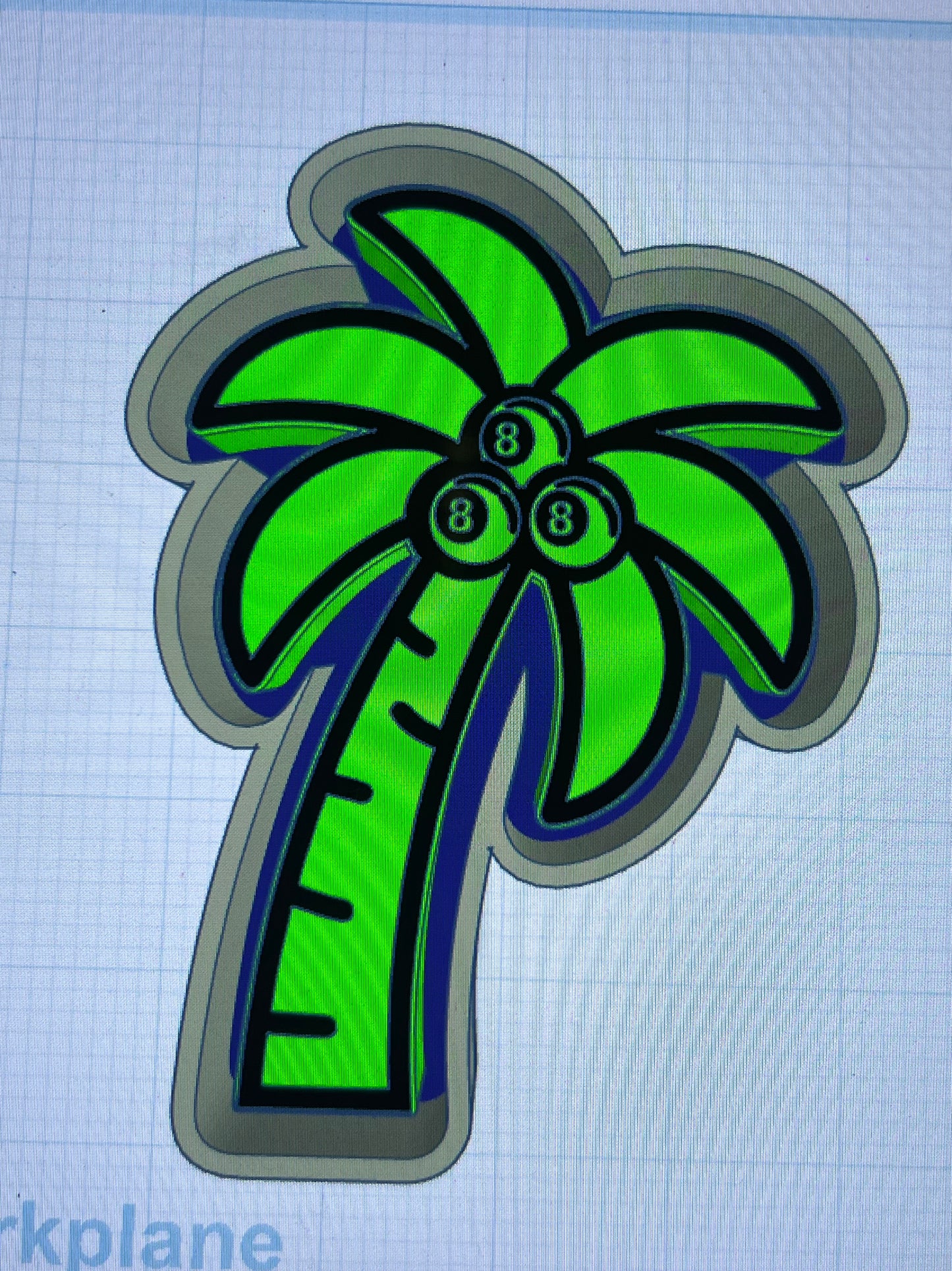 {8 ball Palm tree} Silicone Mold