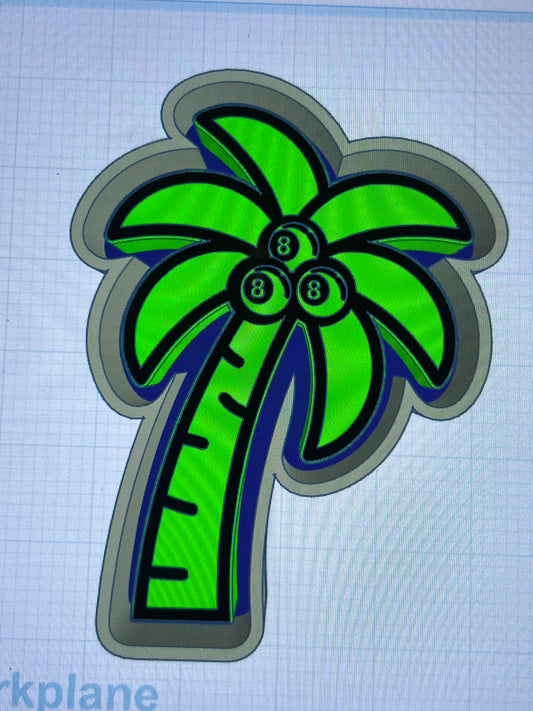 {8 ball Palm tree} Silicone Mold