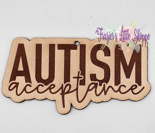 Autism Acceptance leather freshie blank