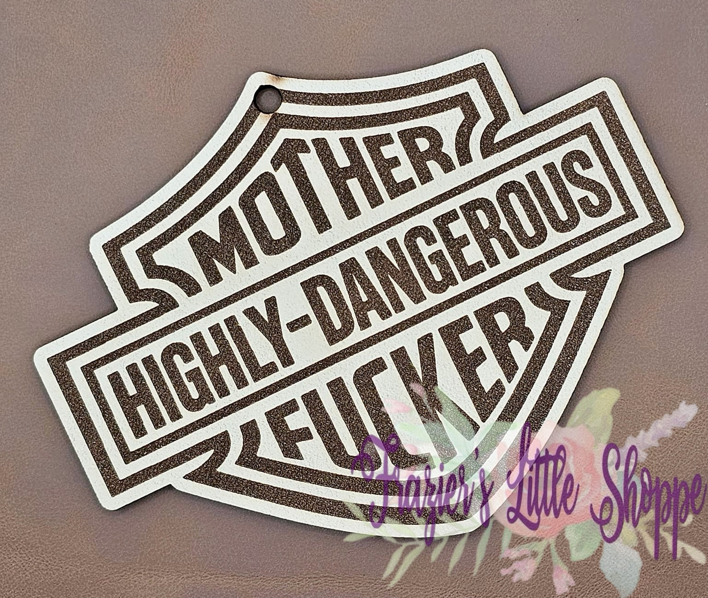 MF highly dangerous leather freshie blank (unscented)