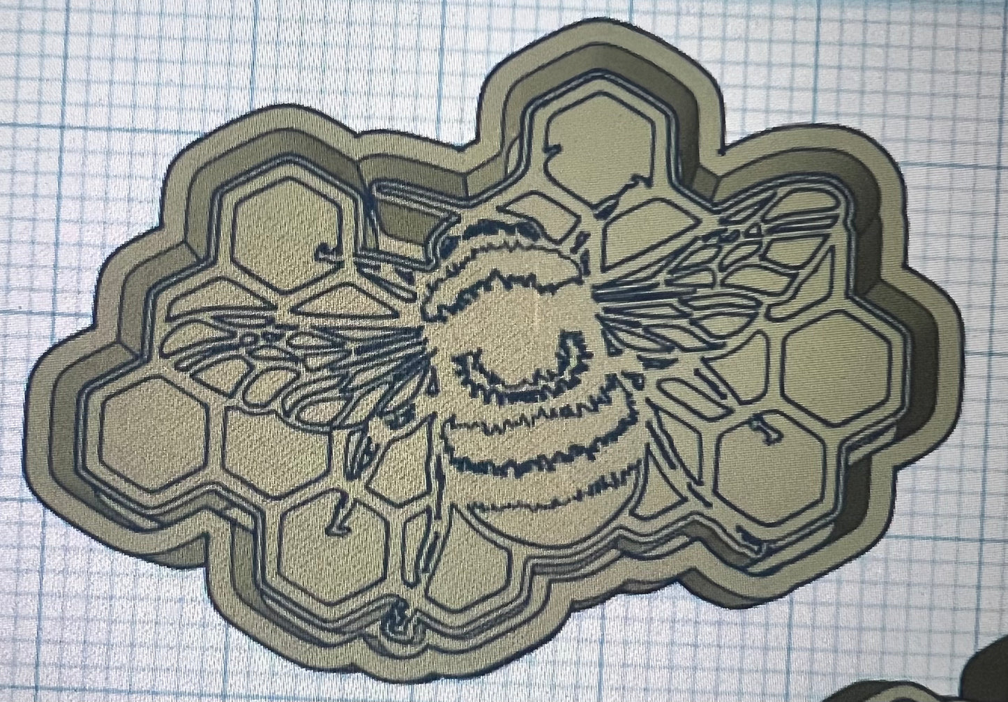 {Bee on a honey comb} Silicone Mold