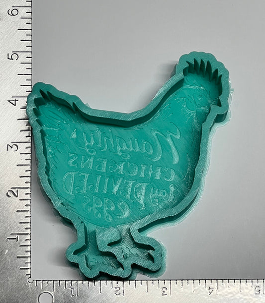 {naughty chicken lays devil eggs} DBD Silicone Mold