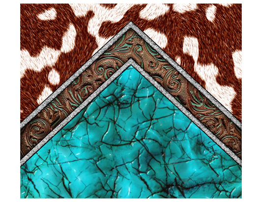 { Cowhide Turquoised } Sublimation Tumblers