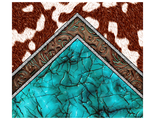 { Cowhide Turquoised  } Sublimation Tumblers