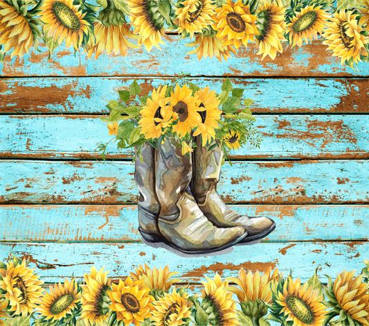 { Sunflower boots } Sublimation Tumblers