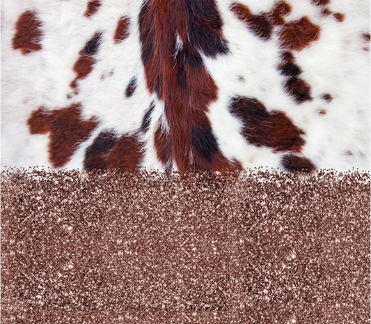 { cowprint w "glitter" } Sublimation Tumblers