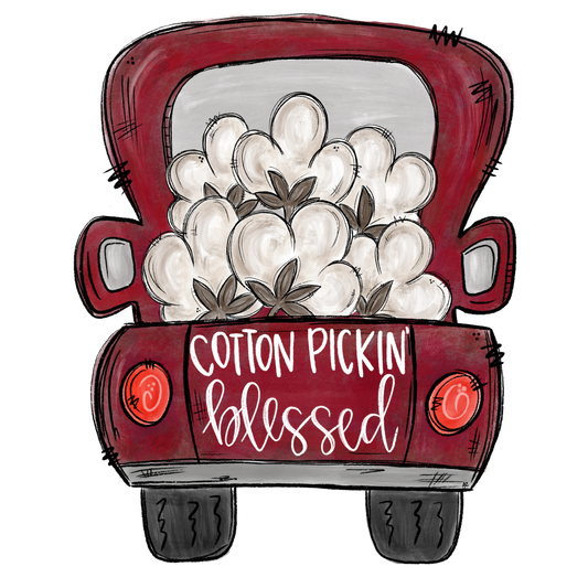 cotton pickin blessed truck cardstock